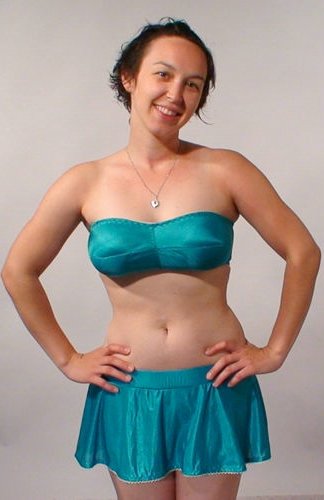  Bandeau and Fitted Shorts with a Skirt
